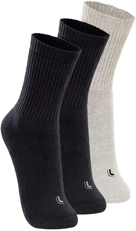 Kit com 3 pares de Meias Esportiva Cano Longo Lupo 3250-001 Preto-Cinza