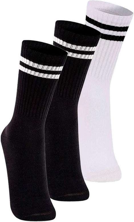 Imagem principal Kit com 3 pares de Meias Esportiva Cano Longo Lupo 3292-009 Preto-Branco Lupo