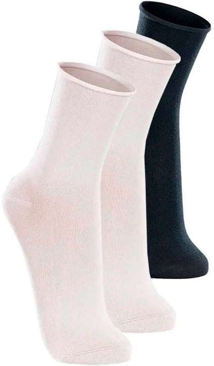 Kit com 3 pares de Meias sem Punho Casual Lupo 1275-011 Branco-Marinho