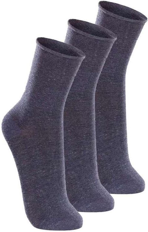 Kit com 3 pares de Meias sem Punho Casual Lupo 1275-011 Mescla-Jeans