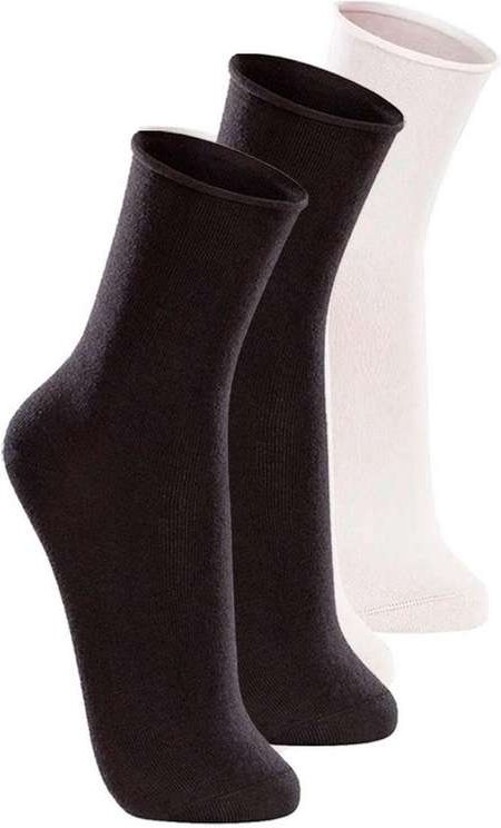 Kit com 3 pares de Meias sem Punho Casual Lupo 1275-011 Preto-Branco