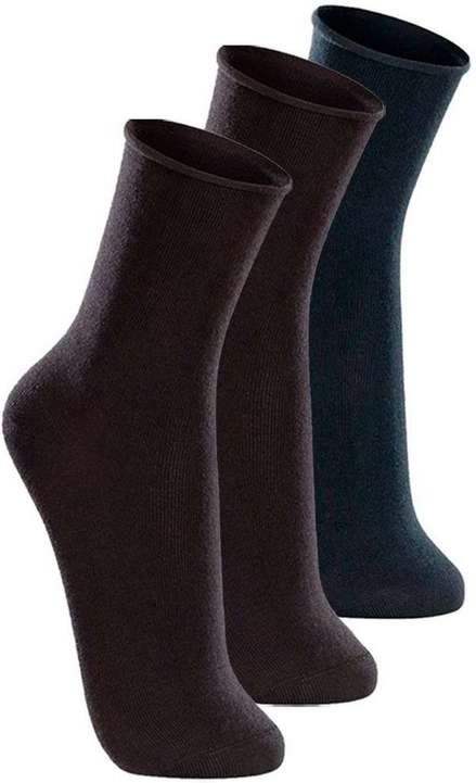 Kit com 3 pares de Meias sem Punho Casual Lupo 1275-011 Preto-Marinho