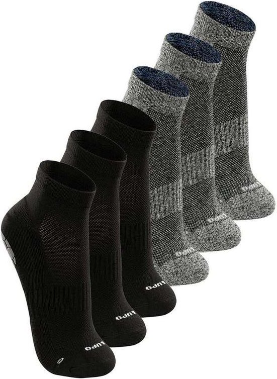 Imagem principal Kit com 6 pares de Meias Antiderrapante Pilates Lupo 3310-003 Preto-Cinza-Chumbo Lupo