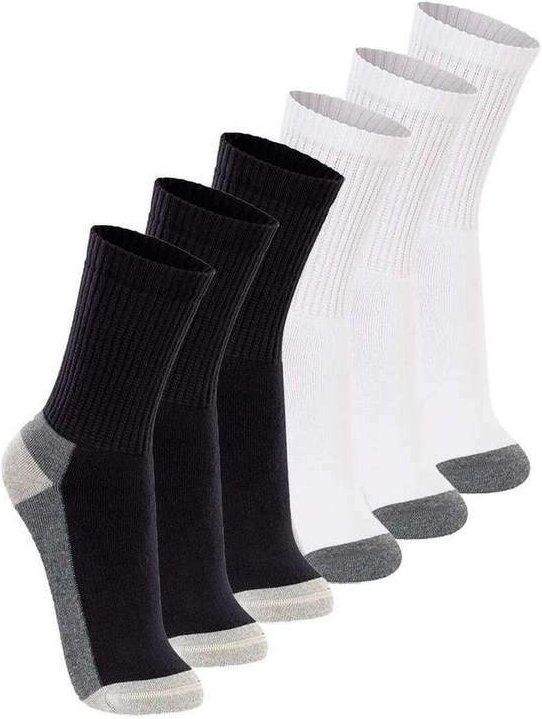 Imagem principal Kit com 6 pares de Meias Esportiva Cano Longo Lupo 3250-002 Preto-Branco Lupo