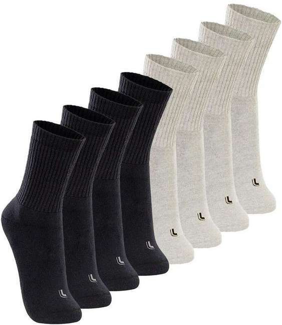 Imagem principal Kit com 8 pares de Meias Esportiva Cano Longo Lupo 3250-001 Preto-Cinza Lupo