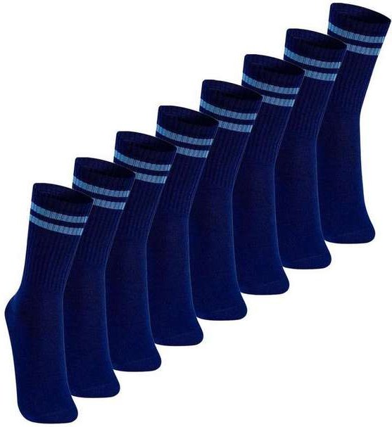 Imagem principal Kit com 8 pares de Meias Esportiva Cano Longo Lupo 3292-009 Marinho Lupo