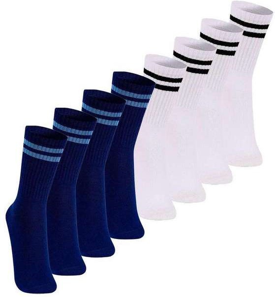 Imagem principal Kit com 8 pares de Meias Esportiva Cano Longo Lupo 3292-009 Marinho-Branco Lupo