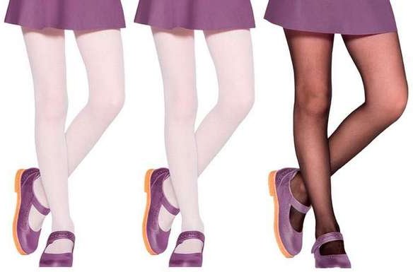 Kit com 3 Meias Calças Infantil Fio 20 Lobinha 2570-001 Branco-Preto