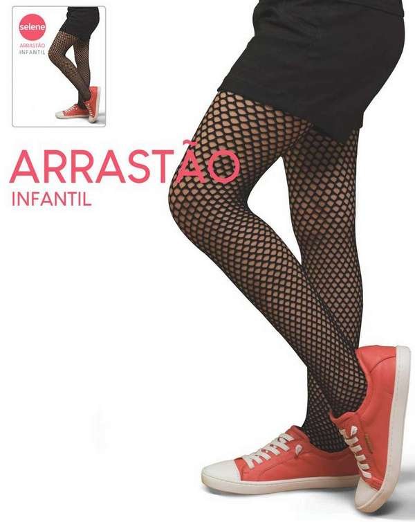 Meia Calça Infantil Arrastão Selene 9220-001 550-Preto