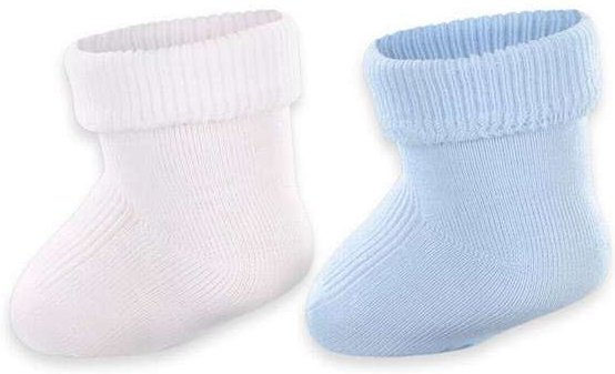 Imagem principal Kit 2 pares de Meias Bebê Cano Médio Lupo 2002-088 0901-Branco-Azul Lupo