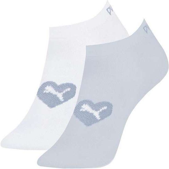 Kit 2 pares de Meias Infantil Invisível Puma 2760-001 978-Branco-Azul-Claro