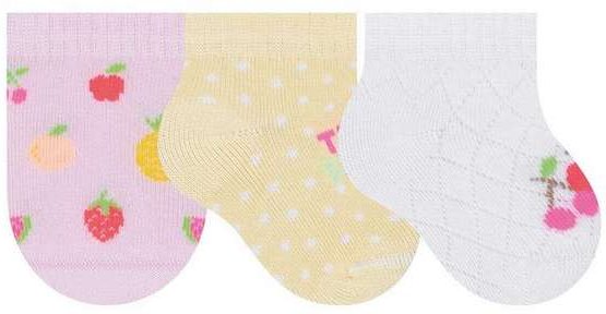 Imagem principal Kit 3 pares de Meias Bebê Cano Curto Selene 1150-001 998-Rosa-Claro-Amarelo-Bebê-Branco SELENE