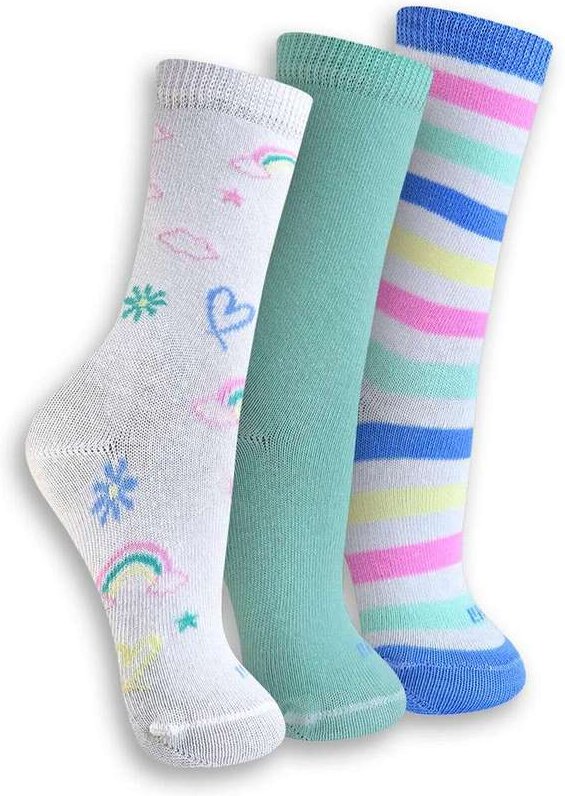 Kit 3 pares de Meias Infantil Cano Longo Trifil 5005 0910-Branco-Verde
