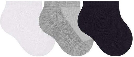 Imagem principal Kit 3 pares de Meias Bebê Invisível Selene 1930-001 999-Branco-Cinza-Mescla-Preto SELENE