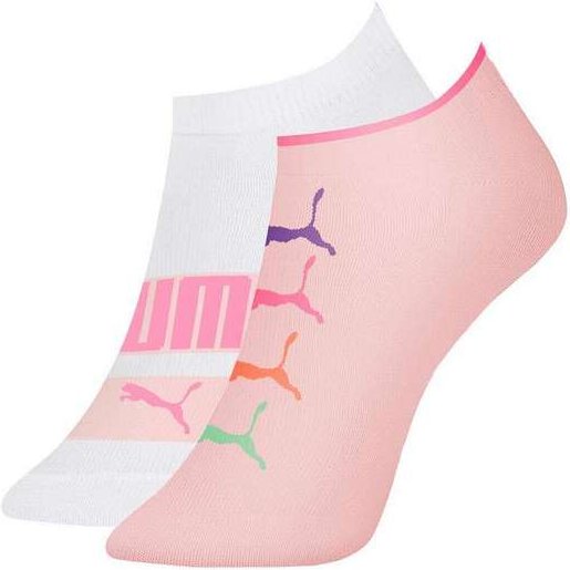 Kit 2 pares de Meias Infantil Invisível Puma 2760-001 992-Branco-Rosa