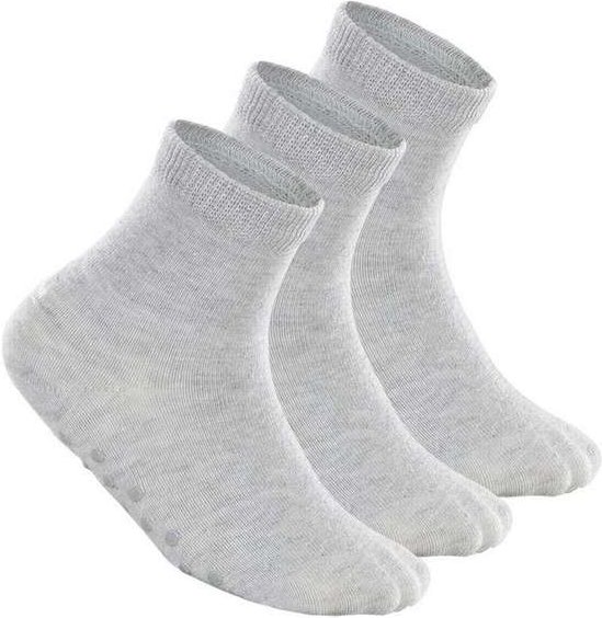 Kit 3 pares de Meias Bebê Antiderrapante Lupo 2041-032 Cinza