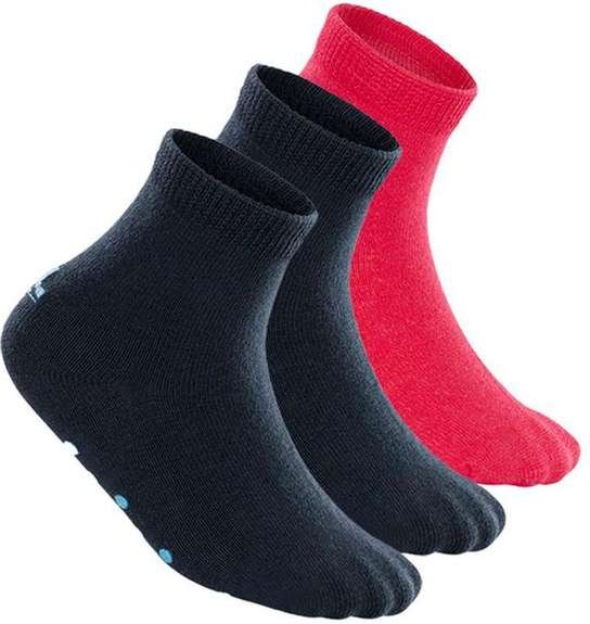 Kit 3 pares de Meias Bebê Antiderrapante Lupo 2041-032 Marinho-Rosa