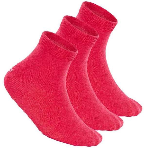 Kit 3 pares de Meias Bebê Antiderrapante Lupo 2041-032 Rosa