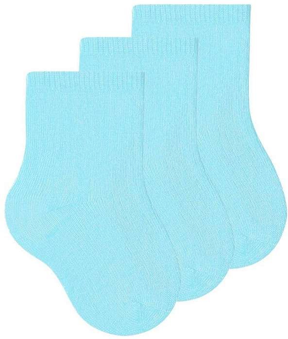 Kit 3 pares de Meias Bebê Cano Curto Selene 1320-001 Azul