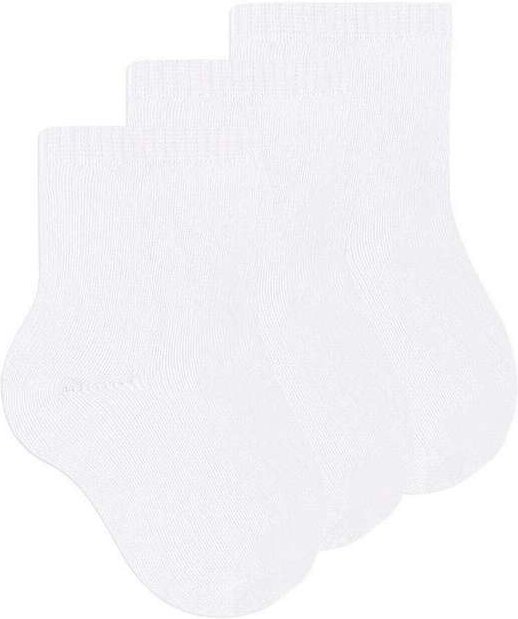 Kit 3 pares de Meias Bebê Cano Curto Selene 1320-001 Branco