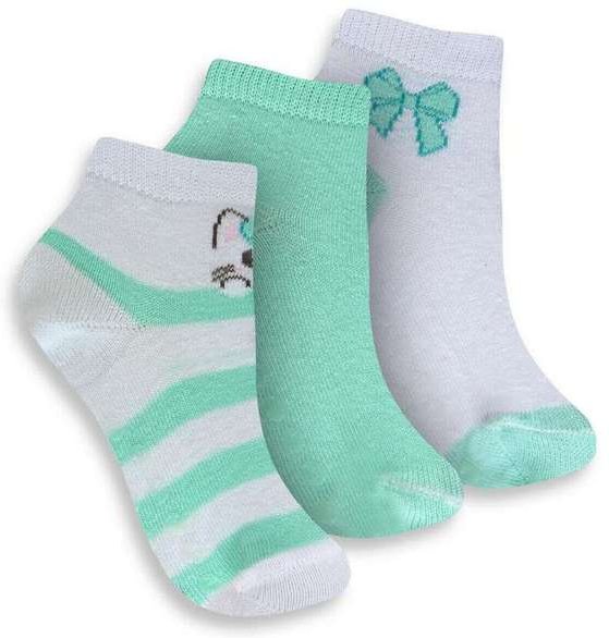 Kit com 3 Meias Bebê Cano Médio Trifil 1005 0915-Branco-Verde