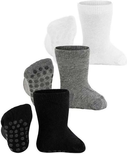 Kit 3 pares de Meias Bebê Cano Médio Trifil 6023 0002-Branco-Mescla-Preto