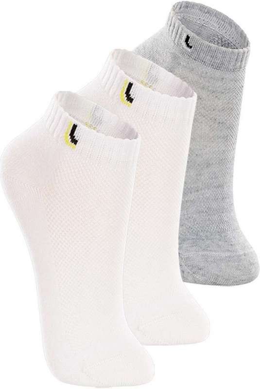 Imagem principal Kit 3 pares de Meias Infantil Cano Curto Lupo 2725-005 Branco-Cinza Lupo