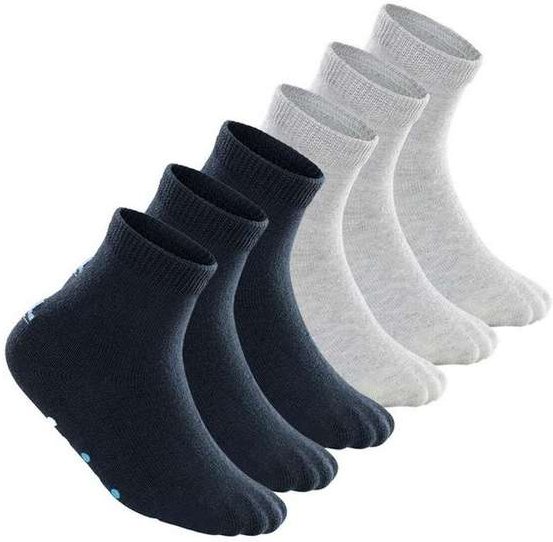 Kit 6 pares de Meias Bebê Antiderrapante Lupo 2041-032 Marinho-Cinza