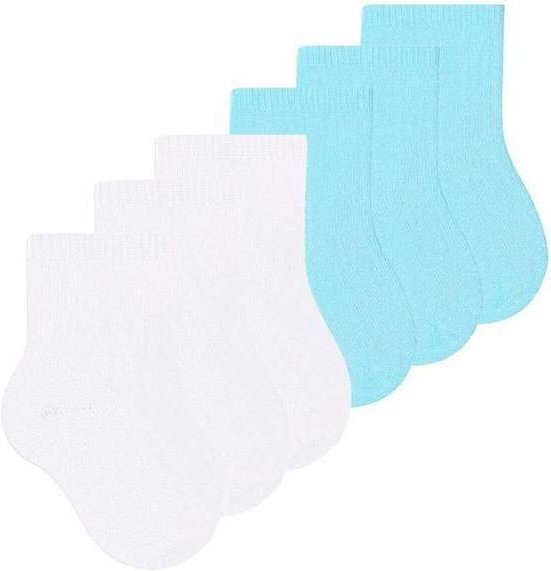 Imagem principal Kit 6 pares de Meias Bebê Cano Curto Selene 1320-001 Branco-Azul SELENE