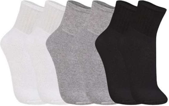 Kit 6 pares de Meias Infantil Cano Médio Trifil 8720 002-Branco-Cinza-Preto