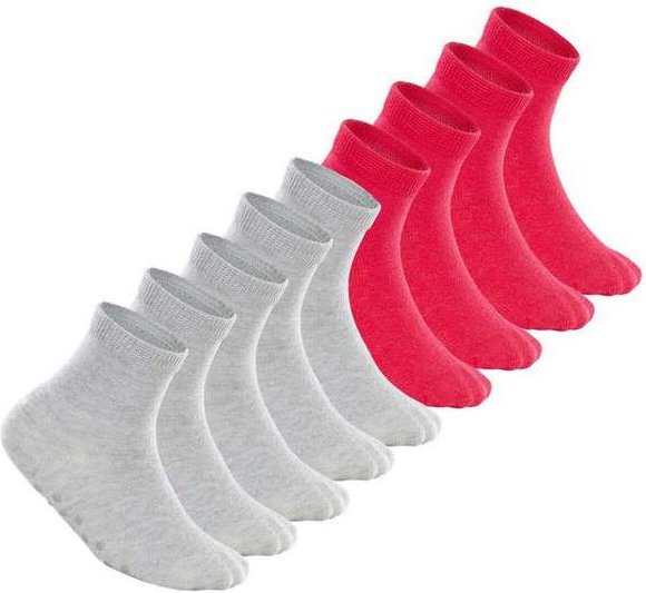 Kit 9 pares de Meias Bebê Antiderrapante Lupo 2041-032 Cinza-Rosa