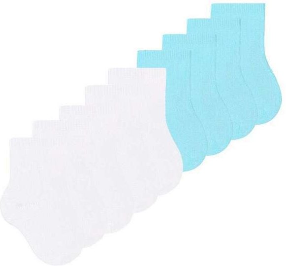 Imagem principal Kit 9 pares de Meias Bebê Cano Curto Selene 1320-001 Branco-Azul SELENE