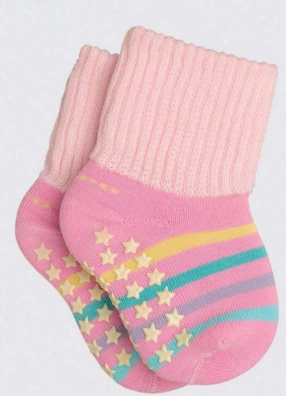 Meia Bebê Antiderrapante Lupo 2058-023 5370-Rosa