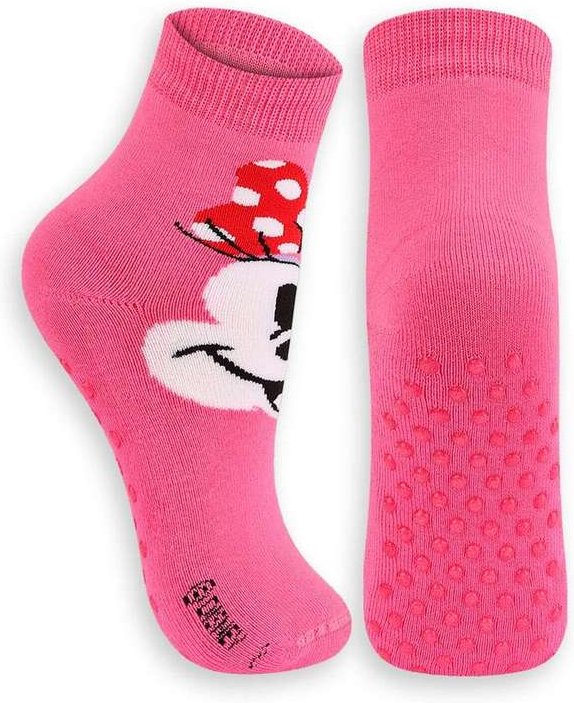 Meia Infantil Antiderrapante Minnie Lupo 2942-003 5180-Rosa