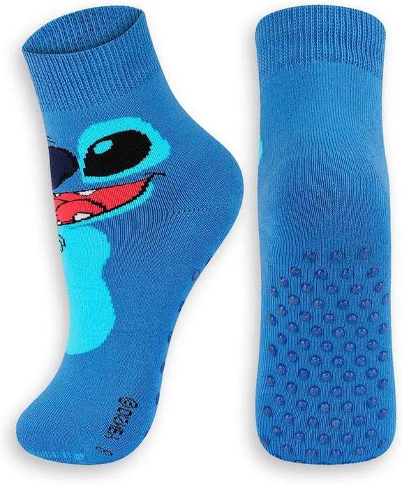 Meia Infantil Antiderrapante Stitch Lupo 2944-002 2380-Azul
