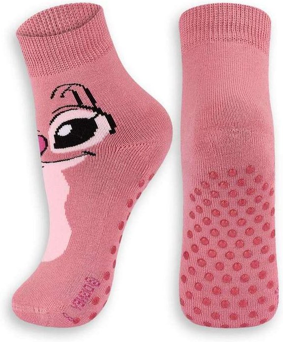 Meia Infantil Antiderrapante Stitch Lupo 2944-002 5285-Malva