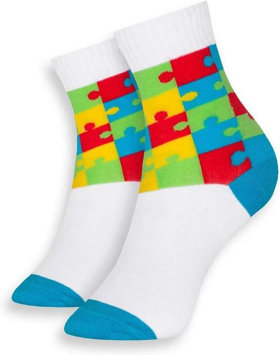 Meia Infantil Cano Longo Selene 2120-001 501-Branco-Turquesa