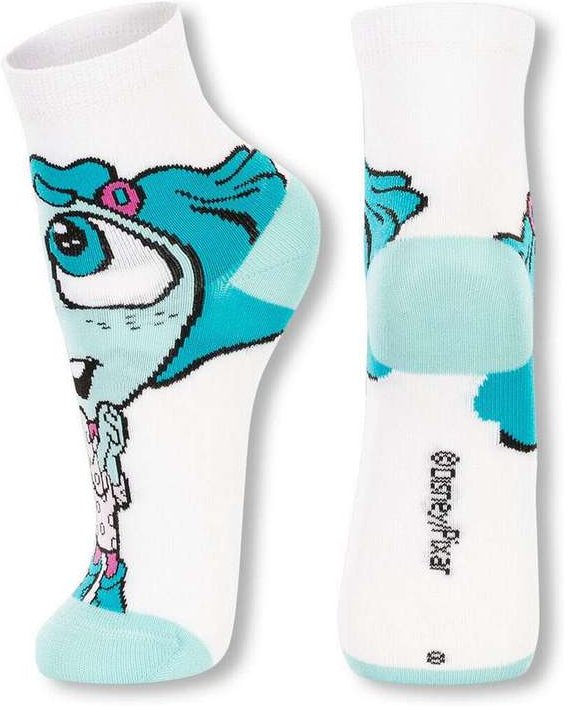 Meia Infantil Cano Médio Divertidamente 2403-002 1140-Branco