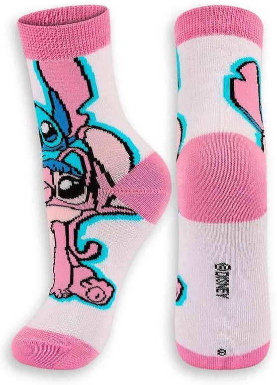 Meia Infantil Cano Médio Stitch Lupo 2402-006 1120-Branca