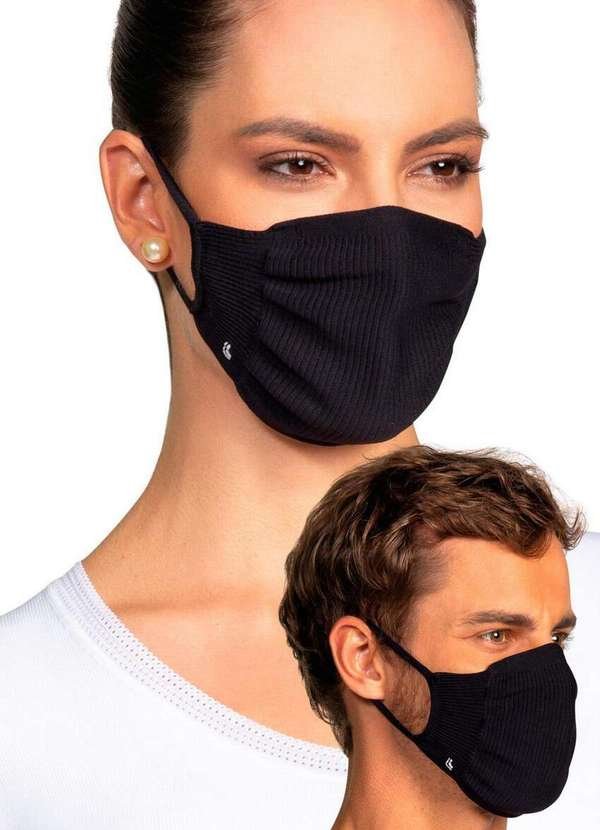Imagem principal Kit com 2 Máscaras de Proteção Adulto Lupo K2 36004-900 0904-Preto Lupo
