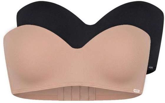 Kit com 2 Sutiã Bustiê com Aro e Bojo Hope 2083 Taça B Camurca-Preto