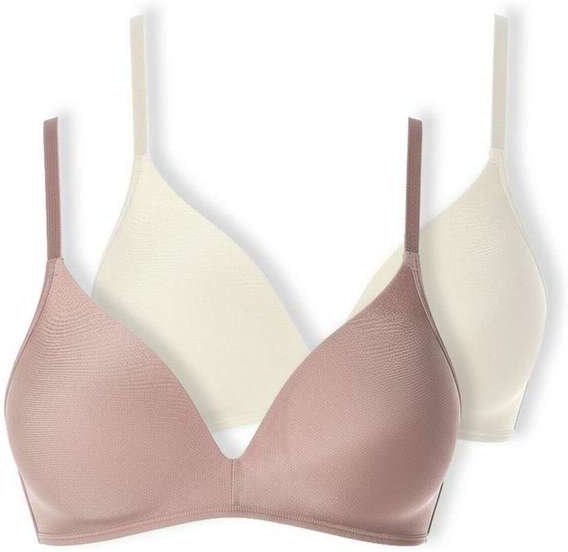 Imagem principal Kit com 2 Sutiã sem Aro com Bojo Paraíso Demillus 63476 Bege-Rosado-Pérola Demillus