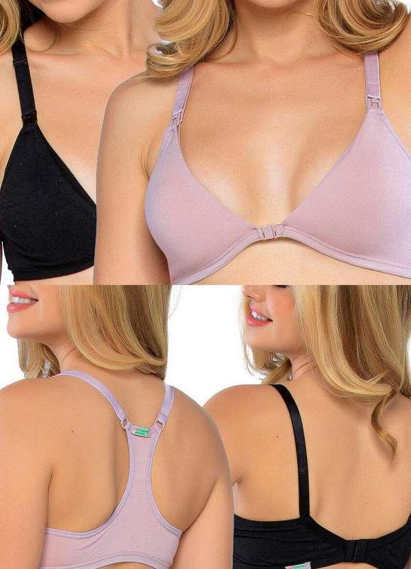 Imagem principal Kit com 2 Sutiãs Amamentação Love Secret 42101 456-Preto-Rosa-Blush Love Secret