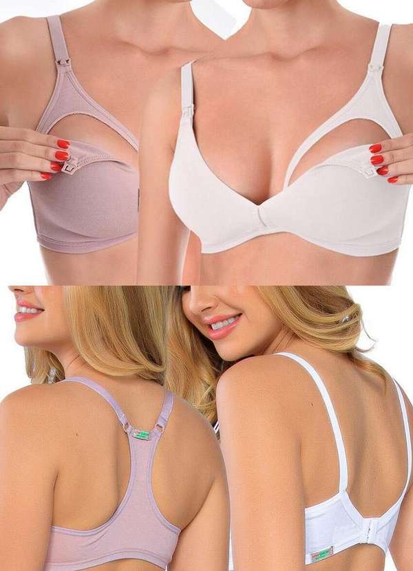 Imagem principal Kit com 2 Sutiãs Amamentação Love Secret 42101 457-Branco-Rosa-Blush Love Secret