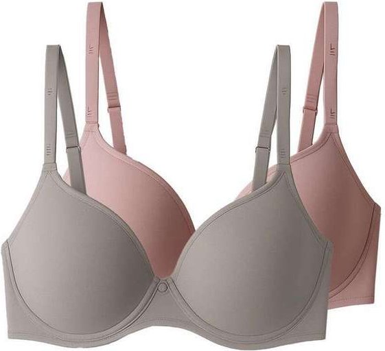 Kit com 2 Sutiãs com Aro e Bojo Liz 51381 Taça C Sepia-Blush