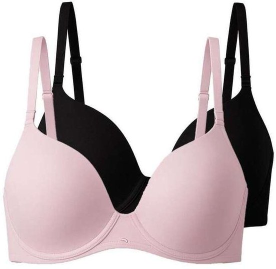 Kit com 2 Sutiãs com Aro e Bojo Push Up Liz 51805 Taça B Blush-Preto