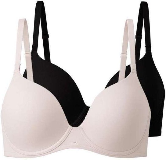 Kit com 2 Sutiãs com Aro e Bojo Push Up Liz 51805 Taça B Sepia-Preto