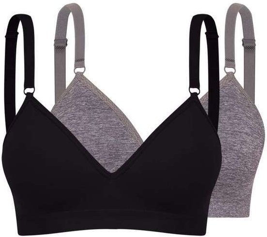 Imagem principal Kit com 2 Sutiãs sem Aro com Bojo Trifil 4935 Taça B Preto-Mescla TRIFIL
