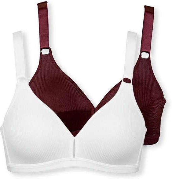 Imagem principal Kit com 2 Sutiãs sem Aro e sem Bojo Demillus 61196/61096 Taça B Branco-Vinho-Barolo Demillus