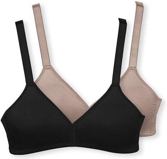 Imagem principal Kit com 2 Sutiãs sem Aro e sem Bojo Moderato Demillus 61100 Preto-Bege-Rosado Demillus